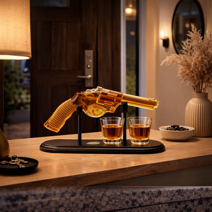 Whiskey Bottle – Revolver Set Edition with Glasses