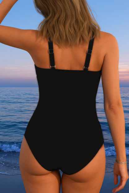 Luxury Surplice Swimsuit with Colourful Print