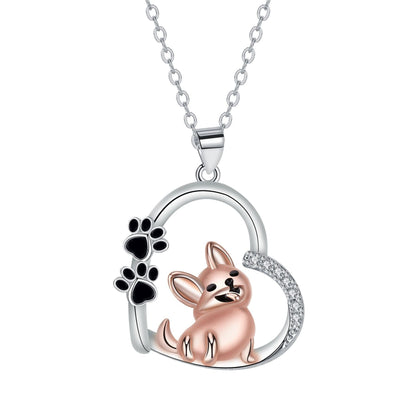 Heartfelt Friend Dog Pendant in Rose Gold