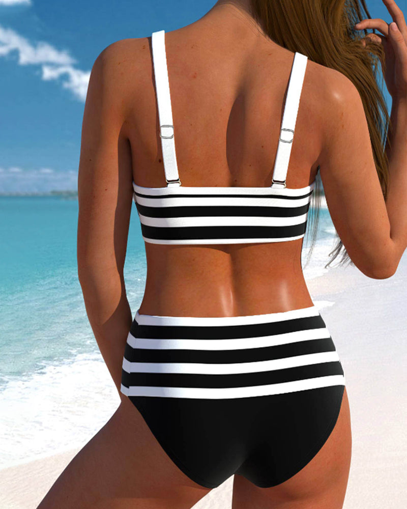 Aroha® | Striped High-Waisted Bikini