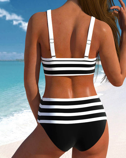 Aroha® | Striped High-Waisted Bikini