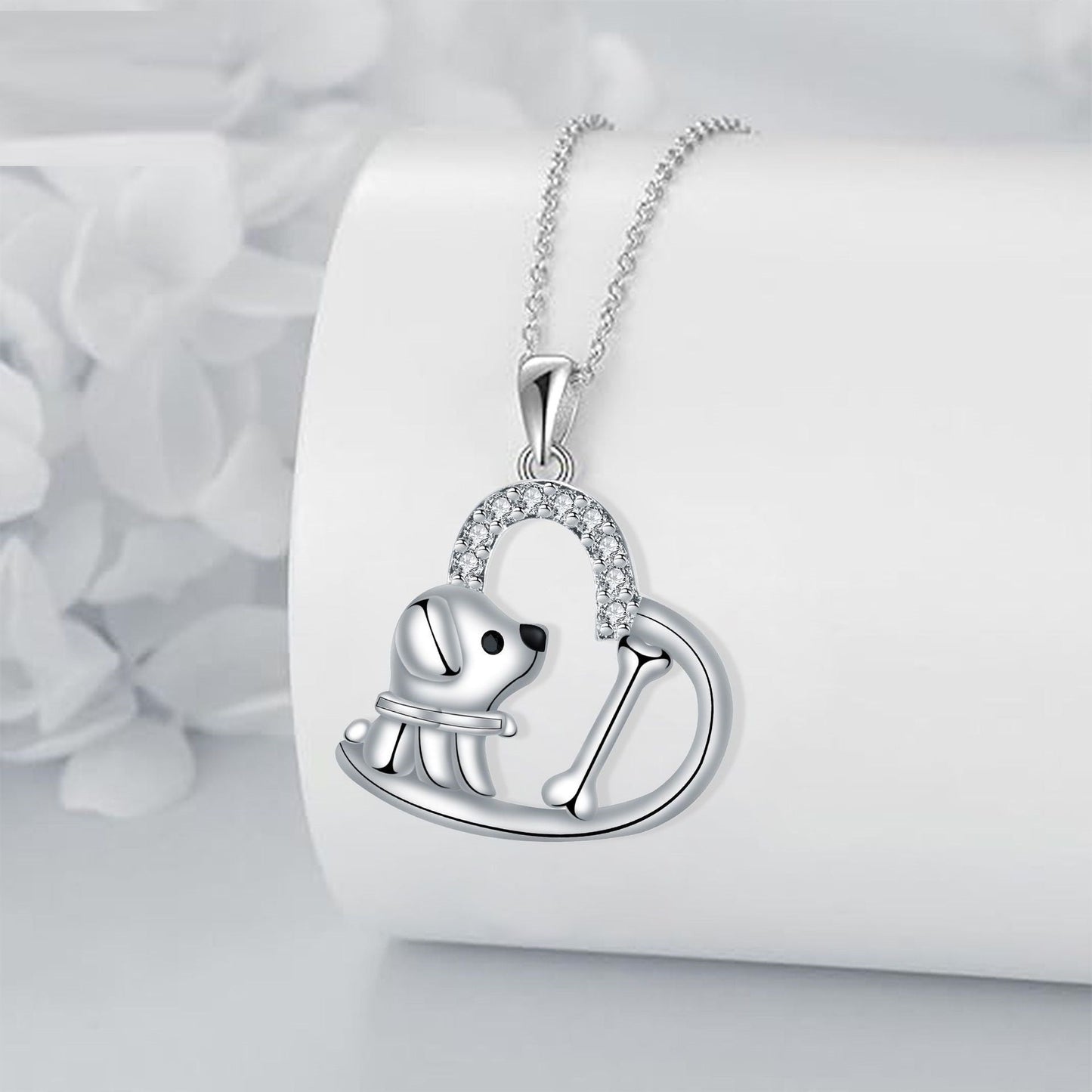 Heart Medallion 'Faithful Companion' Silver Necklace