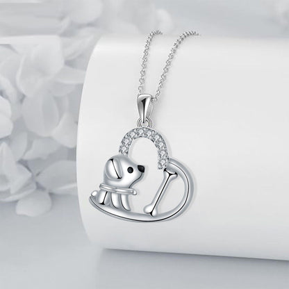 Heart Medallion 'Faithful Companion' Silver Necklace