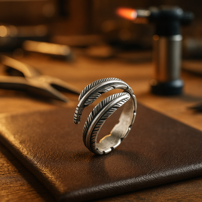 Feather from an Angel – Adjustable Memory Ring