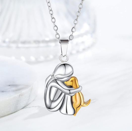 Lucky charm necklace with dog motif