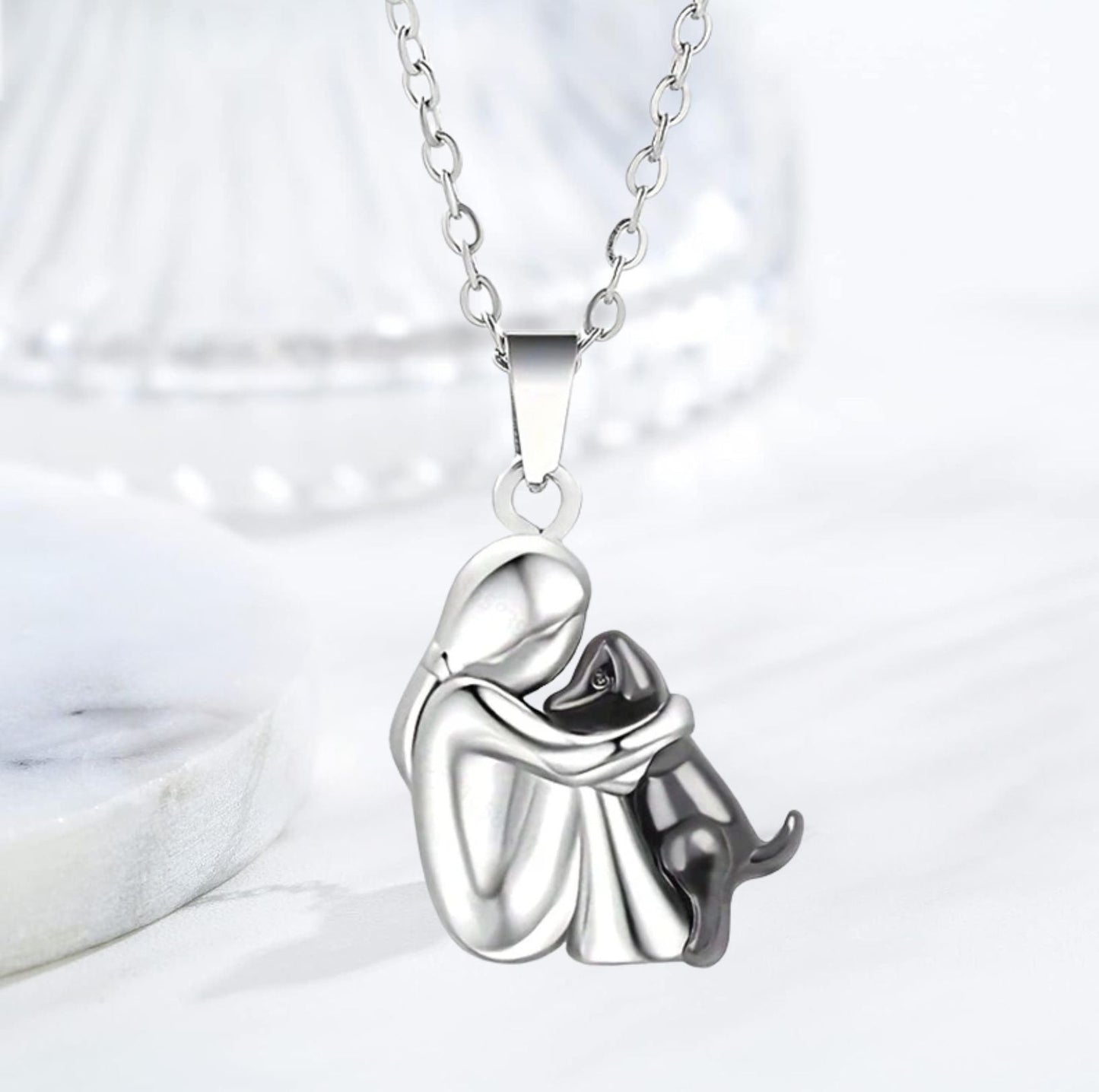 Lucky charm necklace with dog motif