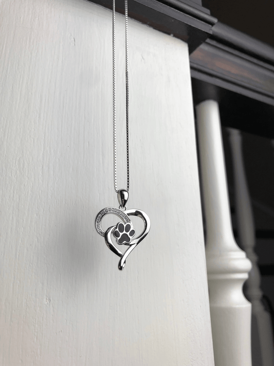 Infinity Heart Paw Necklace in Stainless Steel for Women