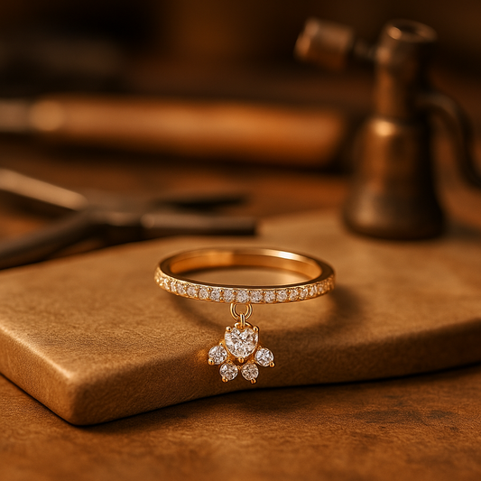 Paw & Heart Ring – Gold and Silver Colour